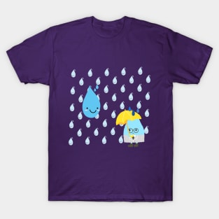 raindrops fall, raindrops, cute, lovely, adorable, charming, sweet raindrops T-Shirt